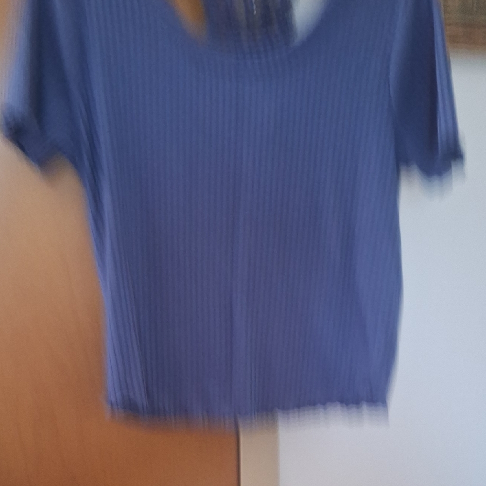 American Rag Blue Striped Short Sleeve Top